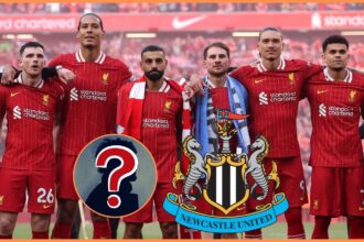 Andrew Robertson celebrating last season