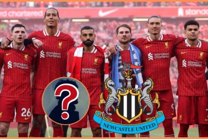 Andrew Robertson celebrating last season