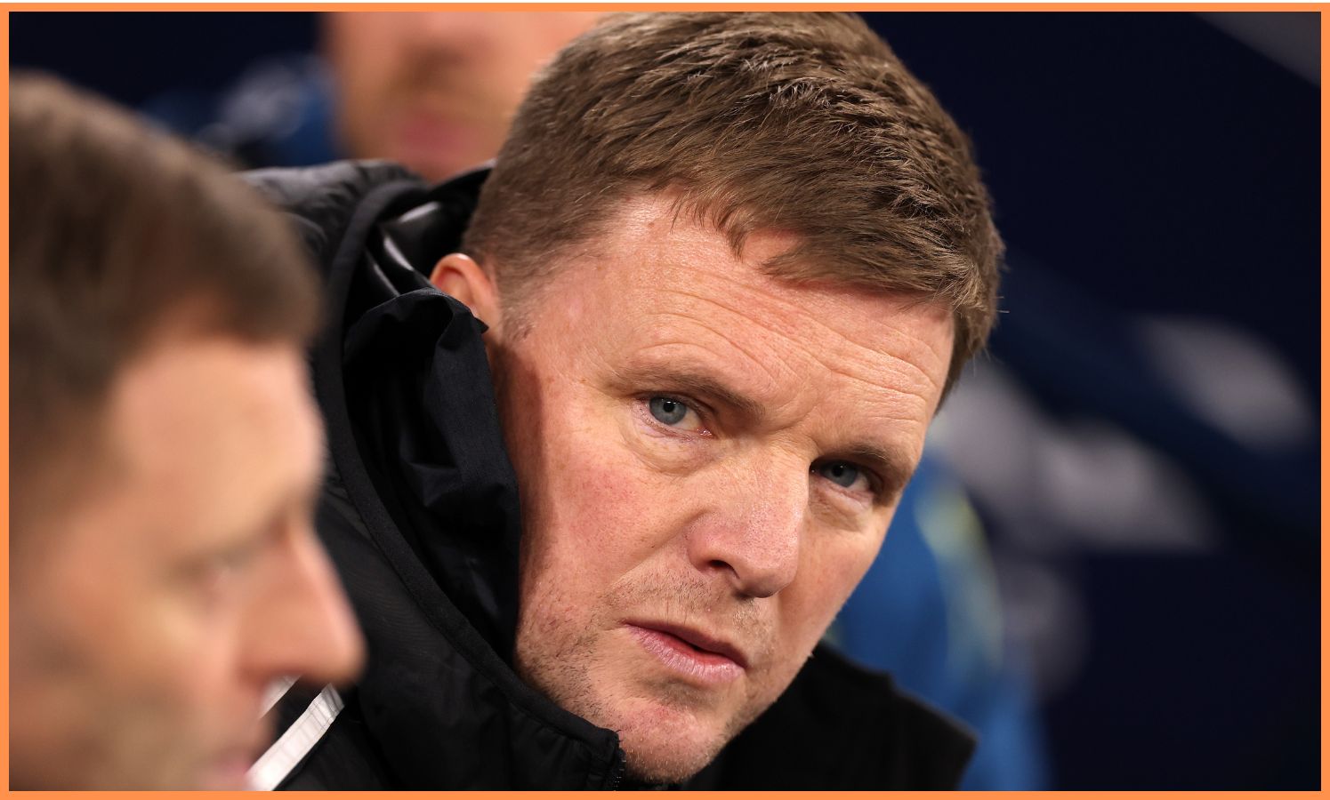 Newcastle manager Eddie Howe looks on