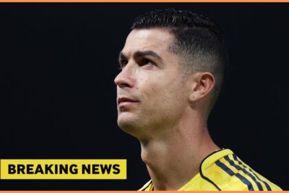 Cristiano Ronaldo, plus breaking news banner