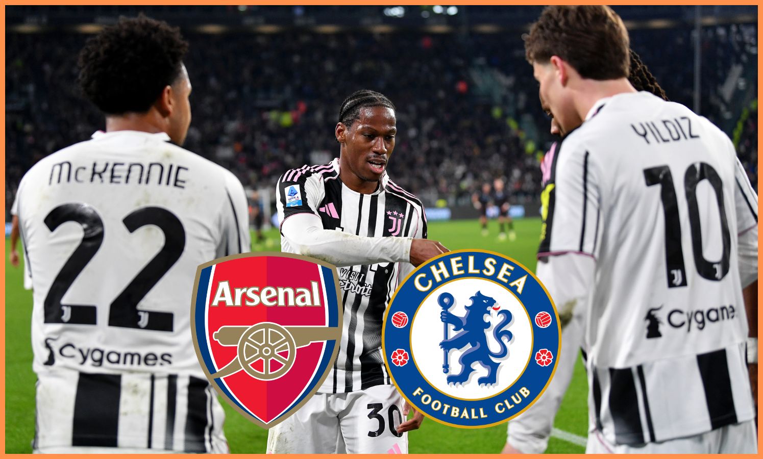 Kenan Yildiz with his Juventus teammates