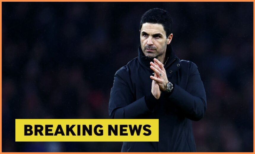 Arsenal manager Mikel Arteta applauds the fans