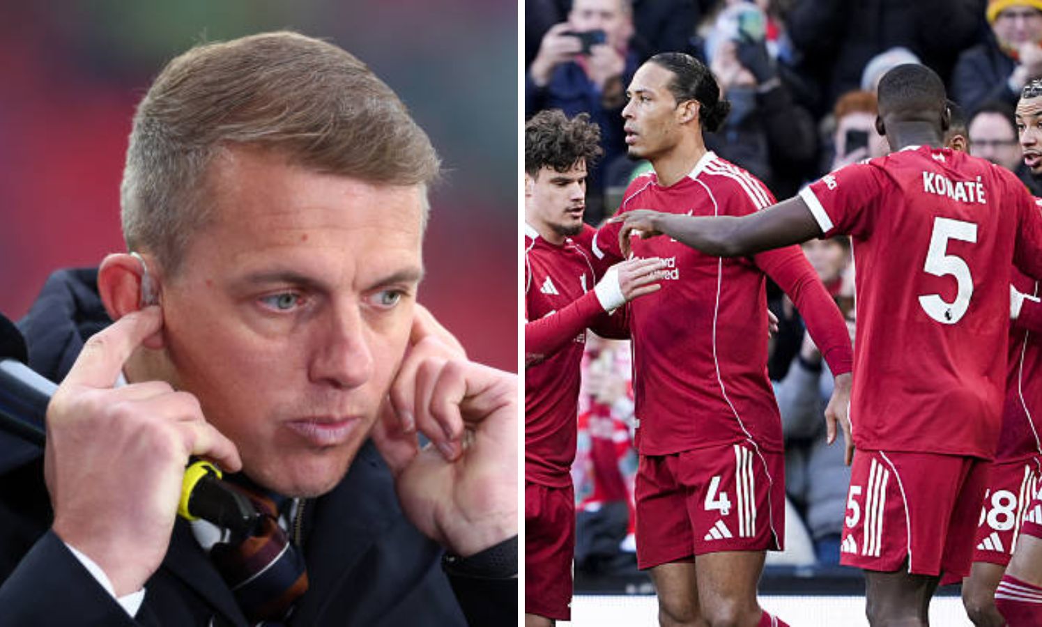 Split image of Stephen Warnock and Liverpool players