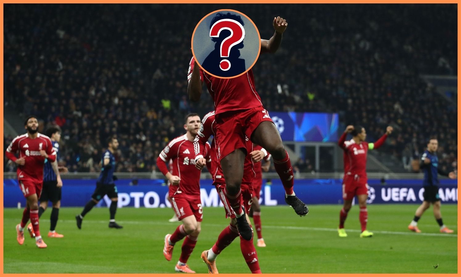 Ibrahima Konate celebrates for Liverpool