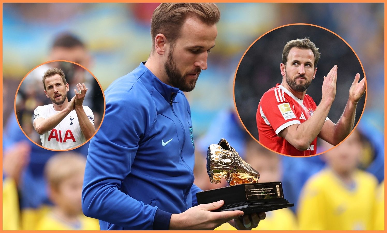 Harry Kane with England, Tottenham, and Bayern Munich