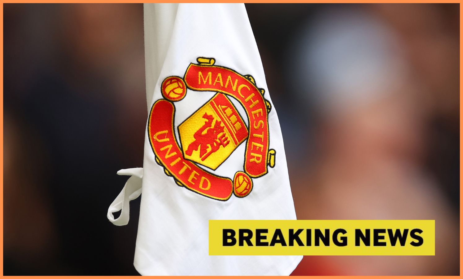 Manchester United logo on corner flag, plus