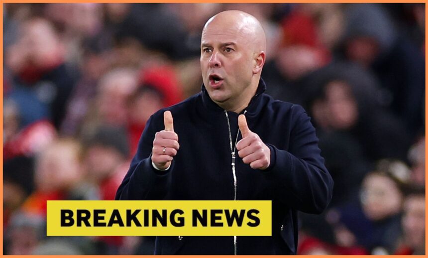 Arne Slot gestures during Liverpool vs Brighton