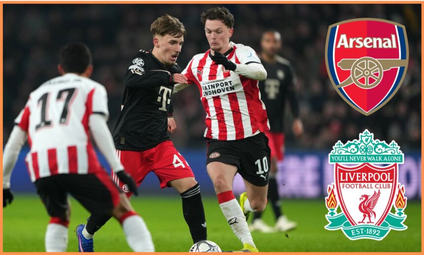 Lennart Karl in action for Bayern against PSV