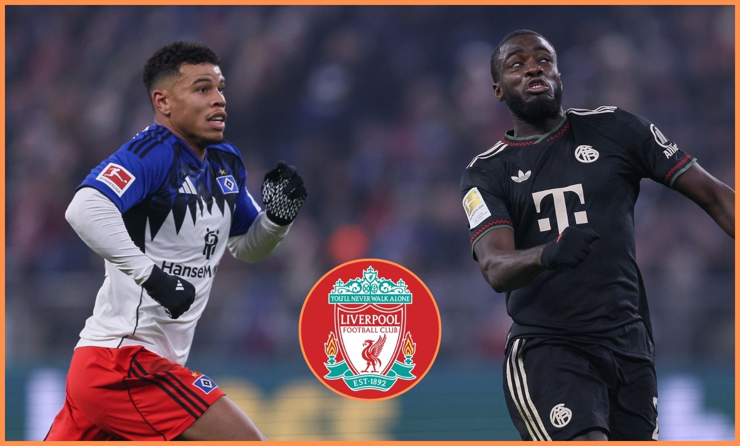 Dayot Upamecano in action for Bayern against Hamburg