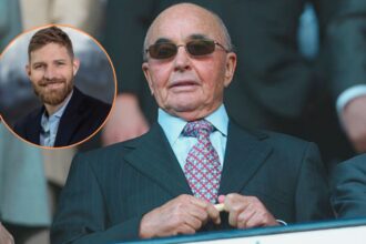 Tottenham owner Joe Lewis with overlay of Nick Beucher