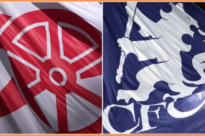 Arsenal and Chelsea flags