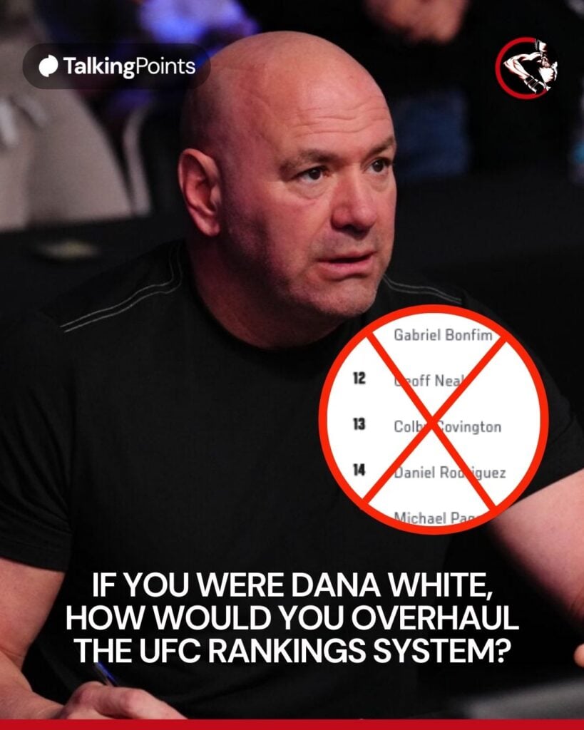 Dana White sits cageside while watching a Contender Series fight