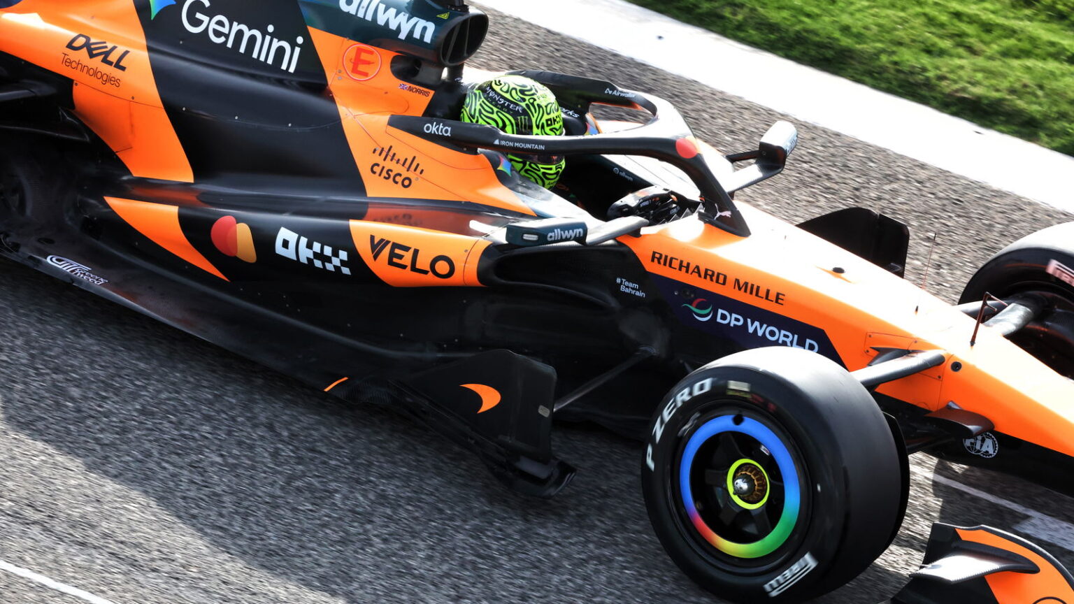 Lando Norris leads through two red flag suspensions on day one of first Bahrain F1 test of 2026