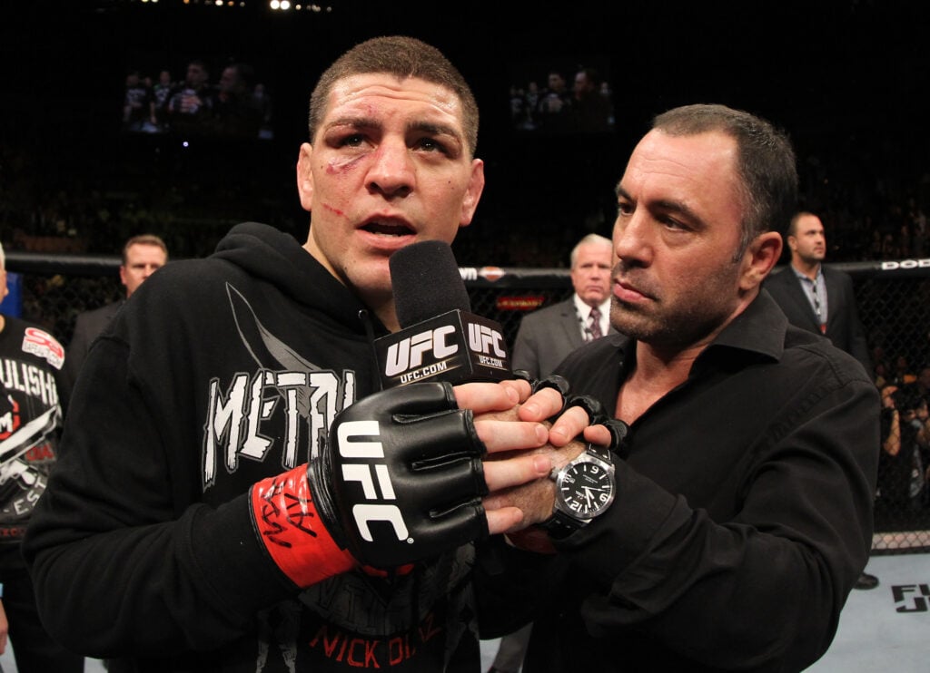 Nick Diaz, who lost to Carlos Condit at UFC 143, is interviewed by Joe Rogan
