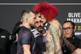 Petr Yan and Sean O'Malley face off before their fight at UFC 280 in 2022