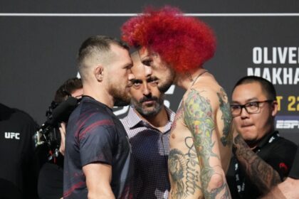 Petr Yan and Sean O'Malley face off before their fight at UFC 280 in 2022