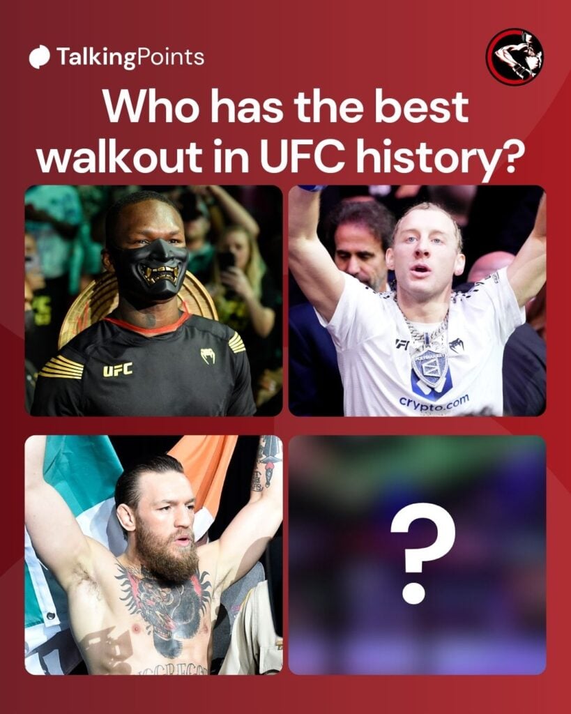 Split images of three UFC stars known for their iconic strikes