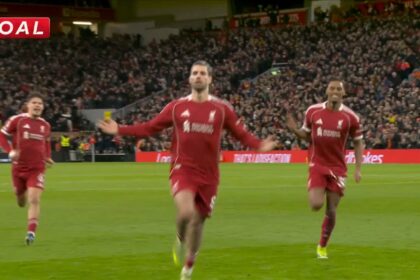 WATCH: Dominik Szoboszlai takes an outrageous 30-yard free-kick against Man City in goal of the season candidate