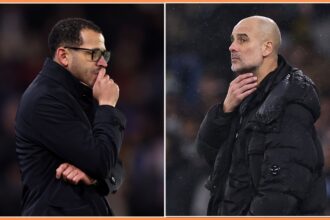 Liam Rosenior and Pep Guardiola