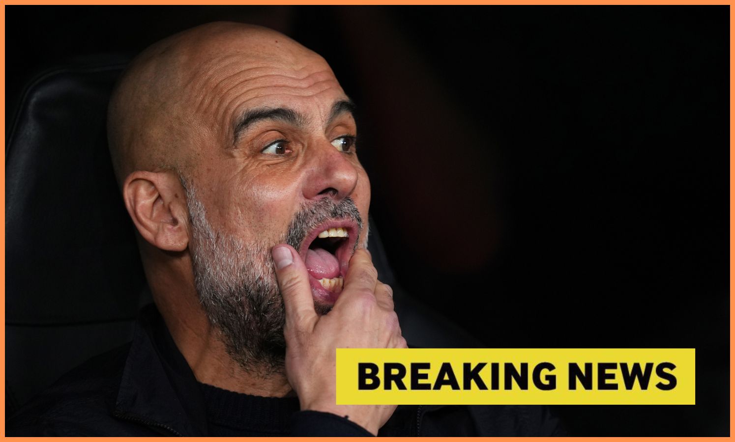 Pep Guardiola looks on, plus