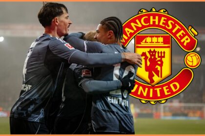 Nathaniel Brown celebrates with his Eintracht Frankfurt teammates