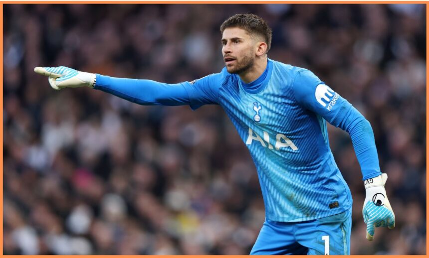 Guglielmo Vicario in action for Tottenham