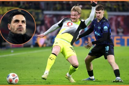 Julian Brandt and Mikel Arteta