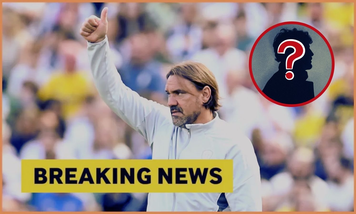 Daniel Farke with overlay of mystery player