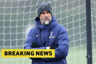 Igor Tudor with overlay of breaking news