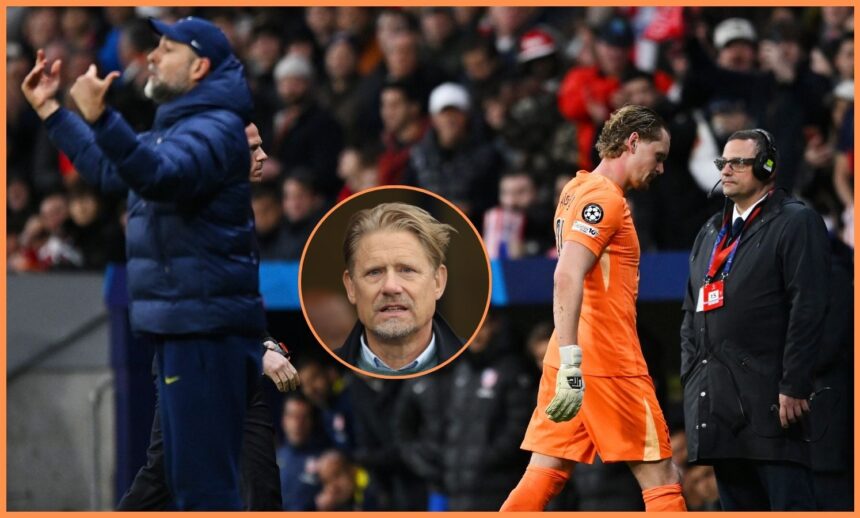 Antonin Kinsky is subbed off for Tottenham