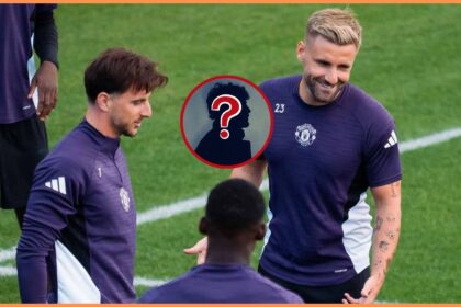 Mason Mount and Luke Shaw in Manchester United training