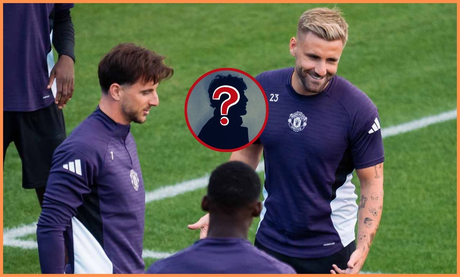 Mason Mount and Luke Shaw in Manchester United training