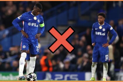 Chelsea players look dejected after defeat to PSG