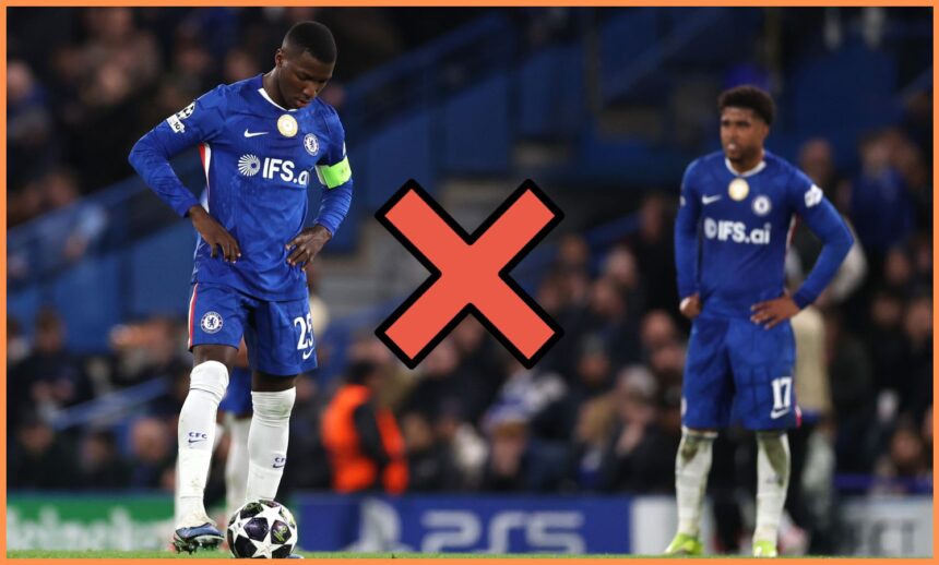 Chelsea players look dejected after defeat to PSG