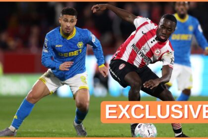 Joao Gomes in action for Wolves