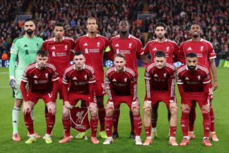 Liverpool players lining up ahead of the Real Madrid game