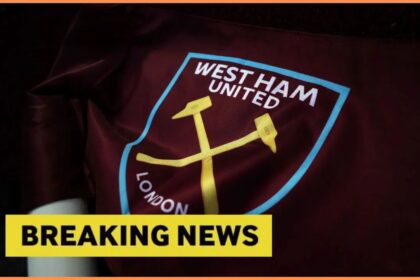 West Ham badge with breaking news overlay