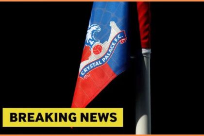 Crystal Palace flag with breaking news overlay