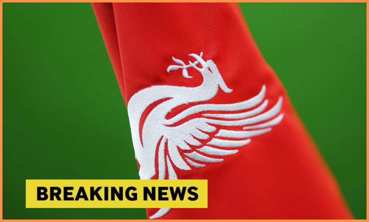 Liverpool flag with breaking news overlay