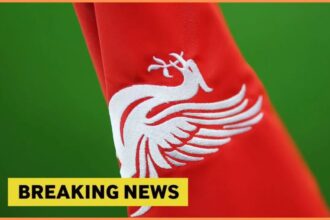 Liverpool flag with breaking news