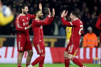 Andy Robertson and Mohamed Salah