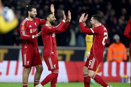 Andy Robertson and Mohamed Salah