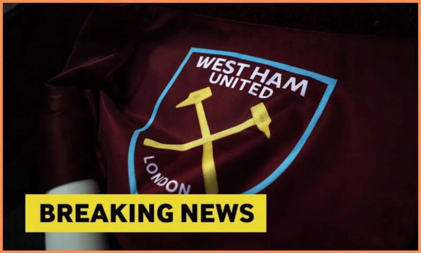 West Ham flag with breaking news