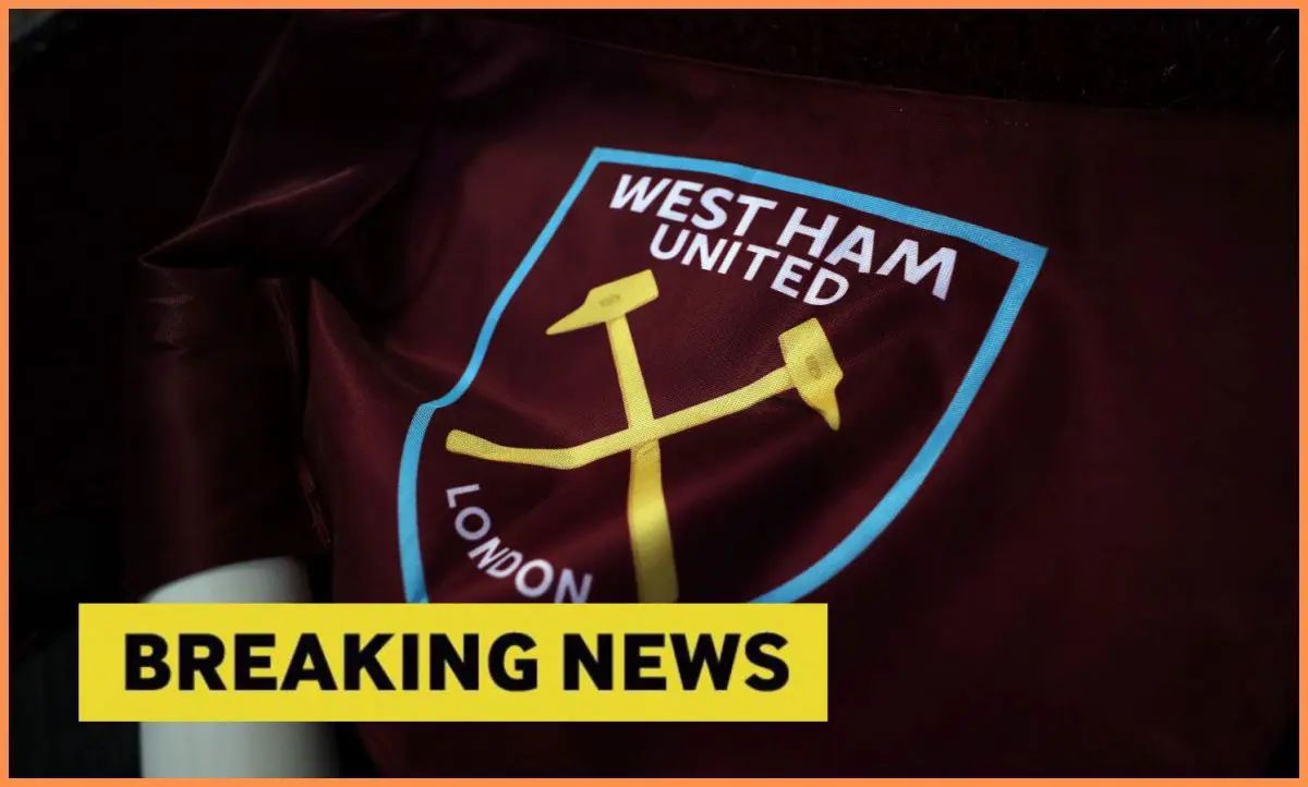 West Ham flag with breaking news