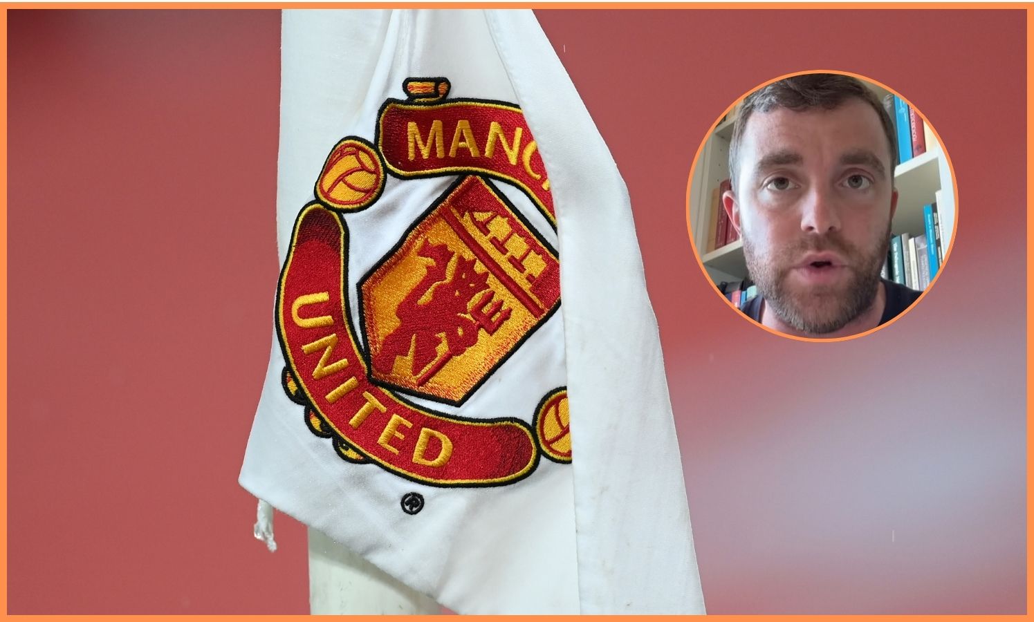 Manchester United-branded corner flag, and Fabrizio Romano