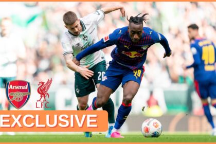 Yan Diomande in action for RB Leipzig