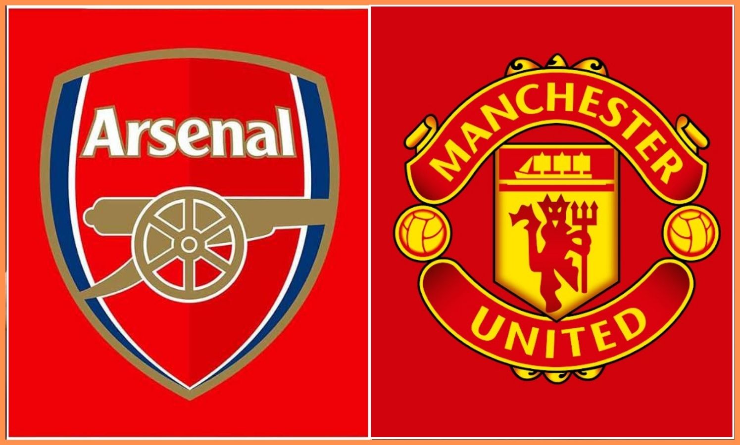 Arsenal and Manchester United club badges