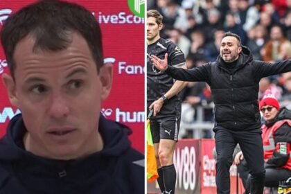 Split image of Sunderland manager Regis Le Bris and Roberto De Zerbi