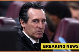 Aston Villa manager Unai Emery looks on during the win vs Lille