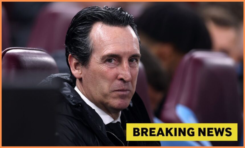 Aston Villa manager Unai Emery looks on during the win vs Lille